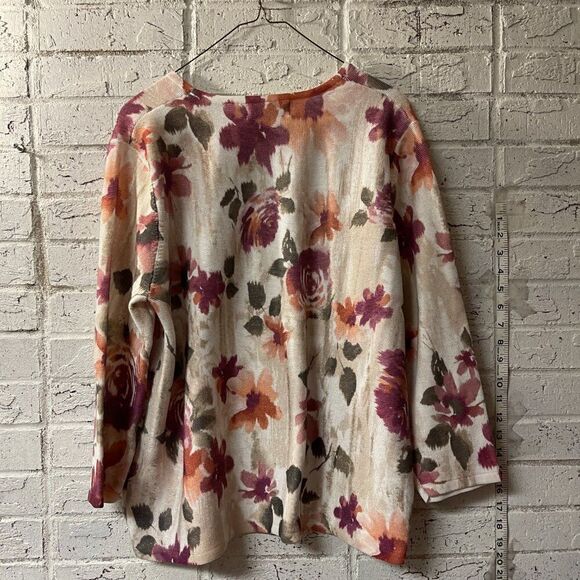 Alfred Dunner Floral Lightweight Long SLeeve Sweater XL - Picture 5 of 7